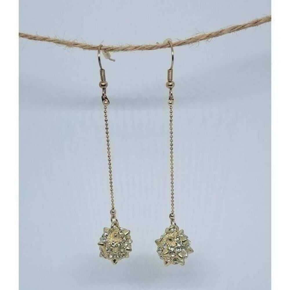Spiked ball earrings - gold